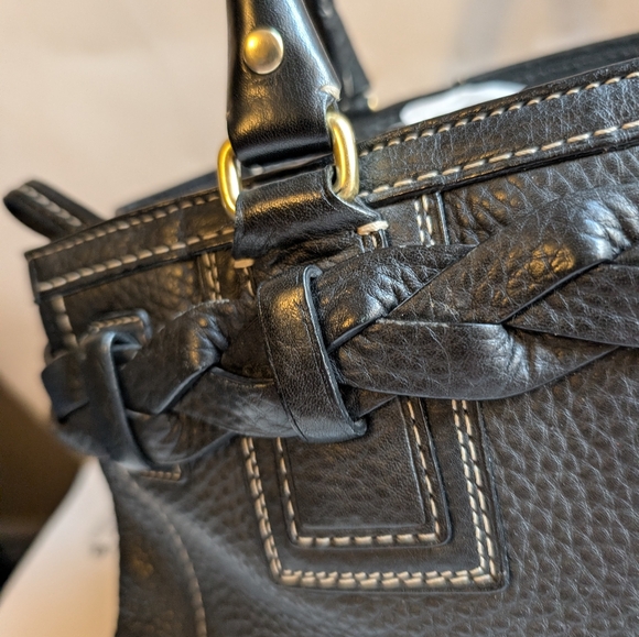 COACH Vintage Leather PURSE J0693-10529 PEBBLED BLACK SATCHEL BAG in VGUC - Picture 3 of 14